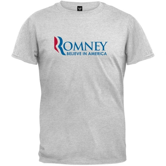 Mitt Romney - Believe In America Grey Adult T-Shirt - Large