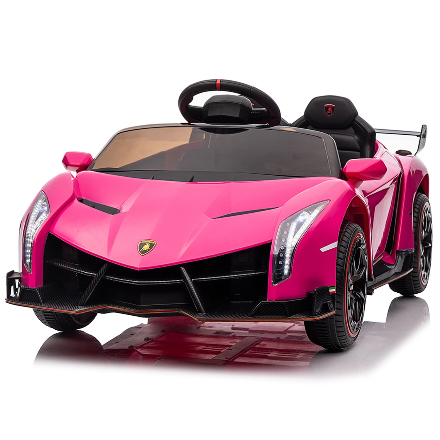 CIPACHO Licensed Lamborghini Poison Small Dual Drive 12V Powered Ride Ons Sports Car with 2.4G Remote Control, Pink CIPACHO Licensed Lamborghini Poison Small Dual Drive 12V Powered Ride Ons Sports Car with 2.4G Remote Control, Pink