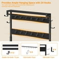 thumbnail image 6 of GIKPAL Wider Hall Tree with Bench & Shoe Storage – 6-in-1 Entryway Organizer with 16 Coat Hooks, 8 Hanging Hooks, 2 Drawers & Top Shelf, Industrial Mudroom Storage for Hallway, Rustic Black, 6 of 9