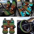 thumbnail image 2 of Uorisanigo Aztec Baby Highland Cow Pack of 15 Front & Rear Seat Covers, Car Wheel Cover Protector Seat Belt Pad Vehicle Trash Can Air Vent Storage Coasters Rear View Mirror Protector Key Chains, 2 of 7