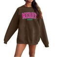 thumbnail image 2 of Merry Christmas Tree Sweatshirts for Women Graphic Crewneck Oversized Sweater Cotton Tops Printed Long Sleeve (X-Large, Khaki 02), 2 of 6