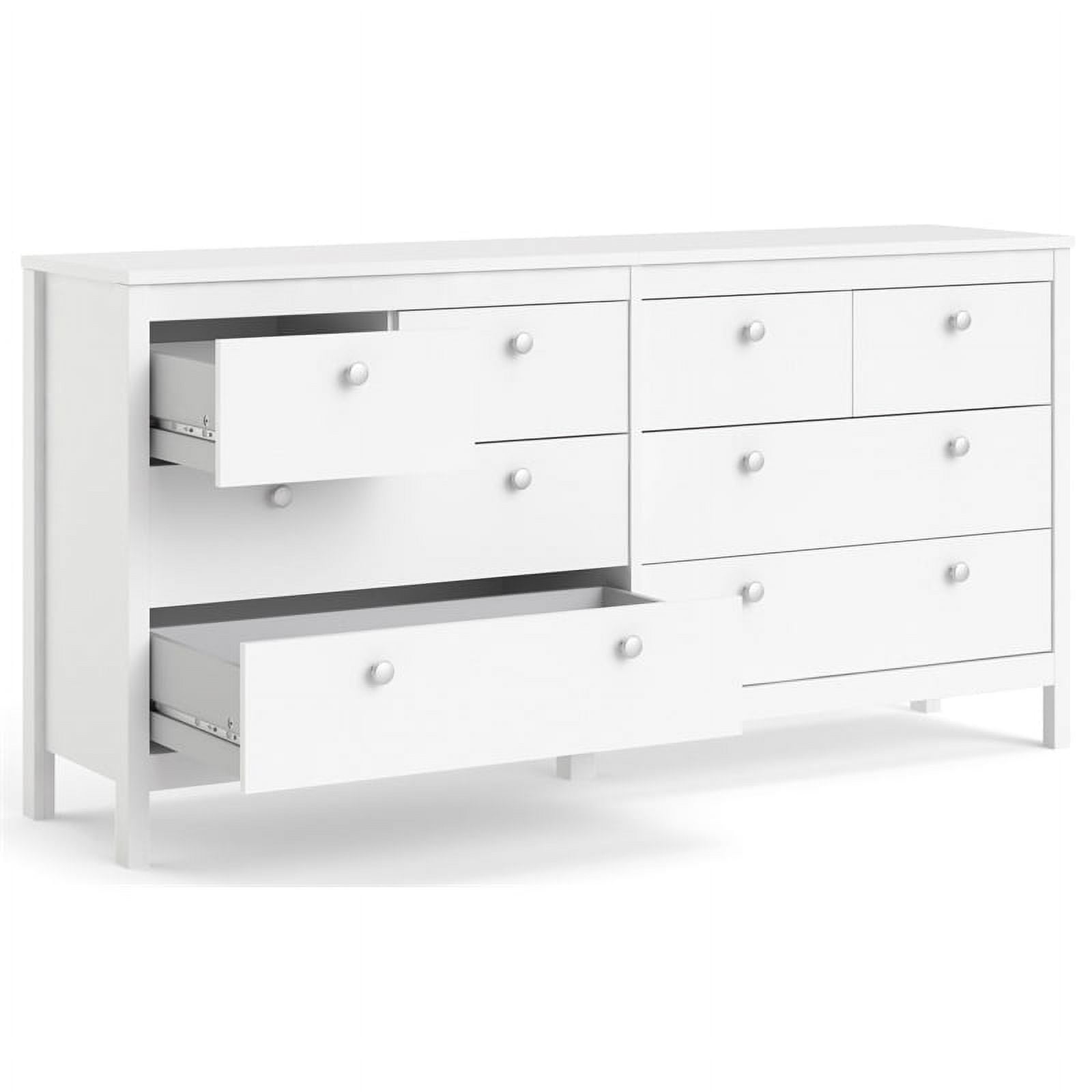 Tvilum Madrid 8 Drawer Double Dresser in White