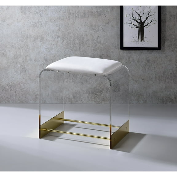Acrylic Kayla Vanity Stool- Gold