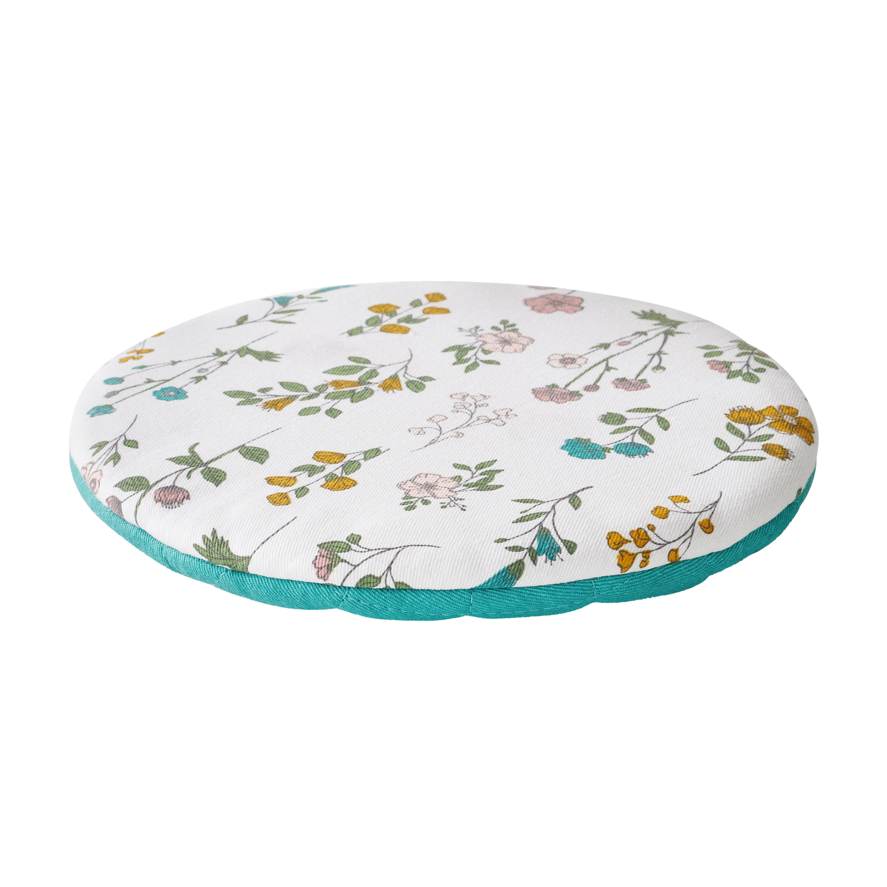 Beautiful Botanical Magnetic Trivet, Sticks to Pots & Pans, Reversible Floral & Solid Teal