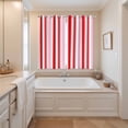 thumbnail image 3 of Red Pink Stripe Kitchen Curtains 63 Inch Length, Geometric White Vertical Striped Grommet Top Bedroom Living Room Curtains, Light Filtering Cafe Curtain Drapes 2 Panels Set 84''x63'', 3 of 9