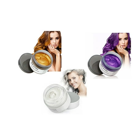 Hair Wax 3 Colors Kit Temporary Hair Coloring Styling Cream Mud