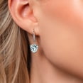 thumbnail image 3 of Gem Stone King 925 Sterling Silver Sky Blue Simulated Aquamarine and White Lab Grown Diamond Leverback Dangle Drop Earrings for Women (6.10 Cttw, Gemstone, Heart Shape 10MM), 3 of 3