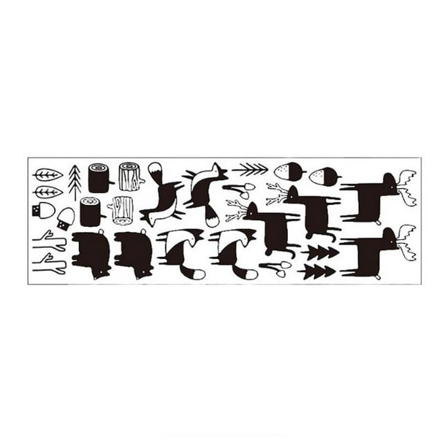 Inteprter Adhesivo de pared estilo cartel de bosque personalidad moderna creativamente Universal papel tapiz hogar para bebé pasillo dormitorio Decoración del hogar Inteprter HA077975-00B