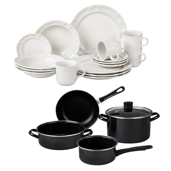 Combo Batería de Cocina Cinsa y Vajilla de cerámica Santa Anita 21 Piezas