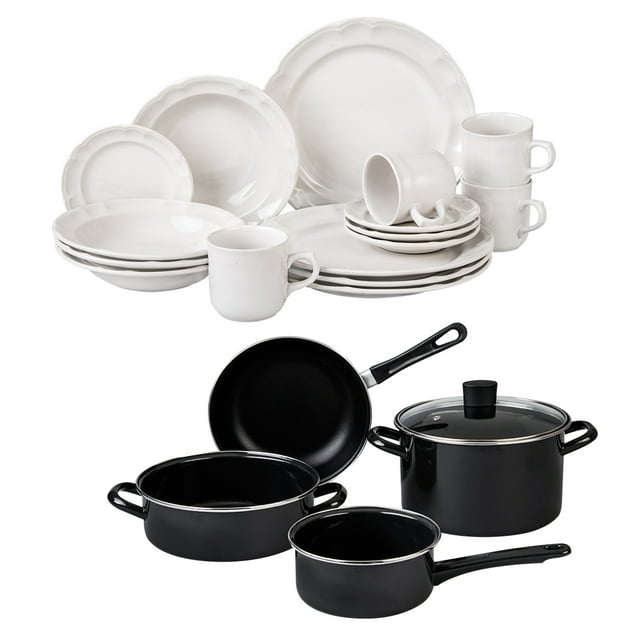 Combo Batería de Cocina Cinsa y Vajilla de cerámica Santa Anita 21 Piezas