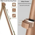 thumbnail image 2 of Hitop&nbsp;Hammock Swing Chair with Stand for Indoor,Outdoor, Anti-Rust Wood-Colored Frame 570 lbs Capacity with Cushion Oversized Double Balcony Bedroom Ban, 2 of 4