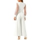 thumbnail image 3 of INSPIRAR CHIC Mono de Mujer Cuello en V Manga Larga Pierna Ancha Rompers de Fiesta XS Blanco, 3 of 6