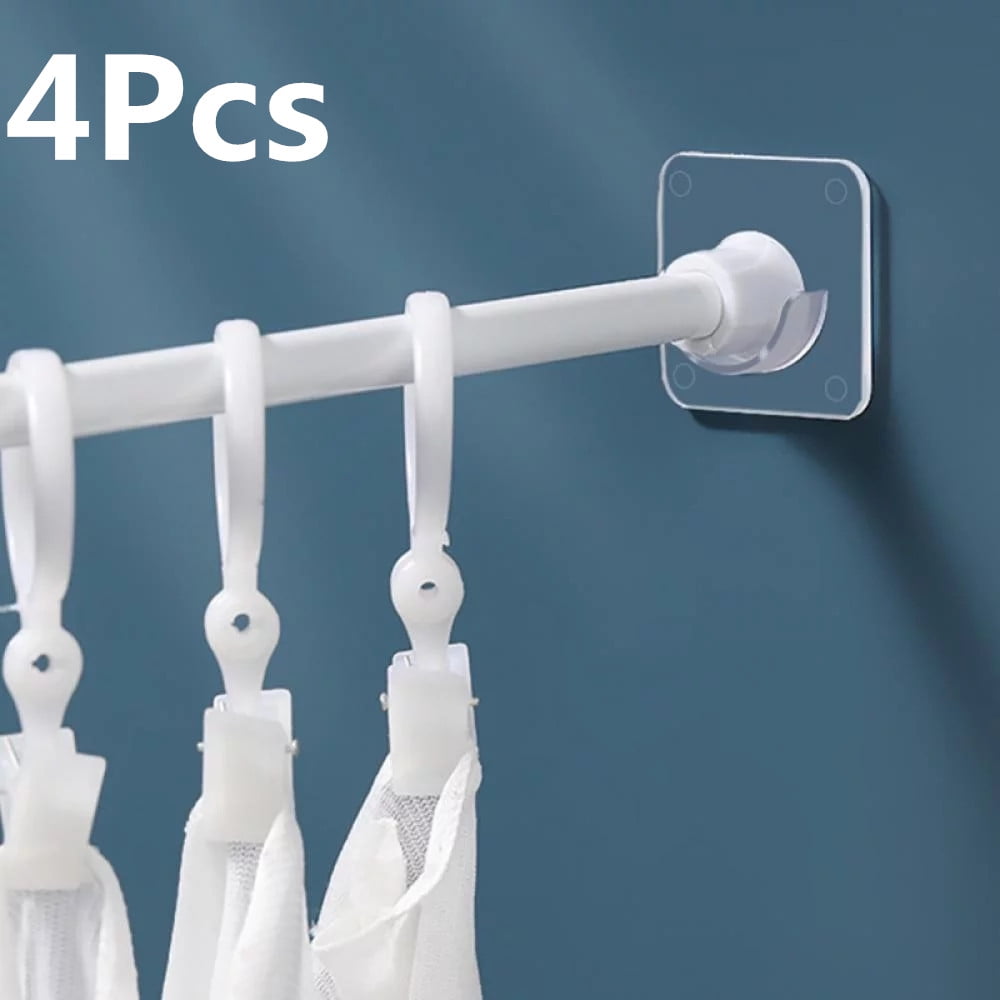 APODESS 4Pcs Shower Curtain Rod Holders No Drilling Waterproof Shower