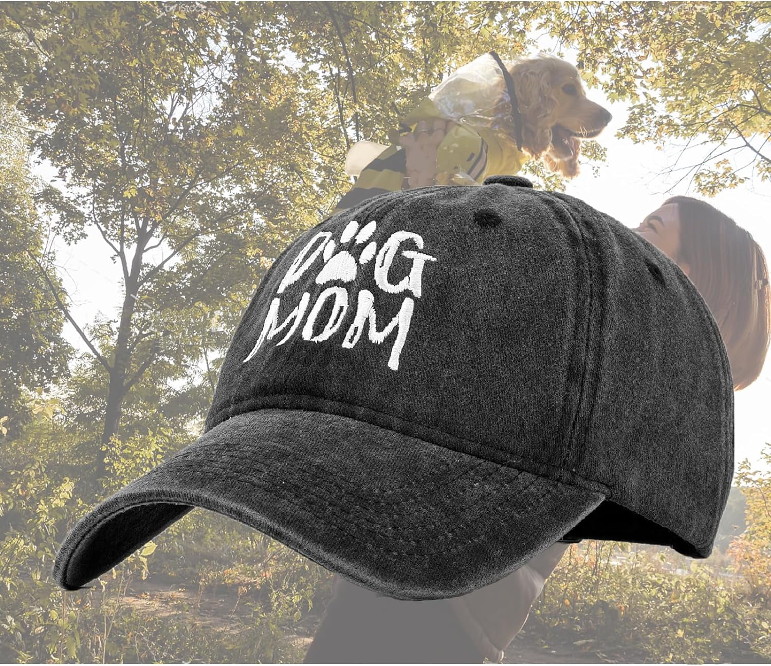Dog Mom Baseball Cap – Adjustable Cotton Embroidered Hat For Women, Sun Protection, Low Profile