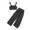 Black, variant on Girls 2 Piece Summer Outfits Polka Dots Spaghetti Strap Crop Top & Elastic Waist Wide Leg Pants Casual Clothes for Kids Black Size 8-9 Years