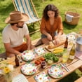 thumbnail image 6 of 60 Pcs Luau Party Tableware Decorations, Aloha Tropical Disposable Dinnerware Set including Paper Plates with Napkins for Hawaiian Tropical Summer Birthday Party Supplies, Serves 20, 6 of 7