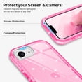 thumbnail image 4 of Petocase for iPhone 16E Clear Case,Heavy Duty Drop Protection Slim Rugged Shockproof/Dust Proof 3-Layer Military Protective Tough Durable Cover for iPhone 16E 2025,,Glitter Pink, 4 of 7