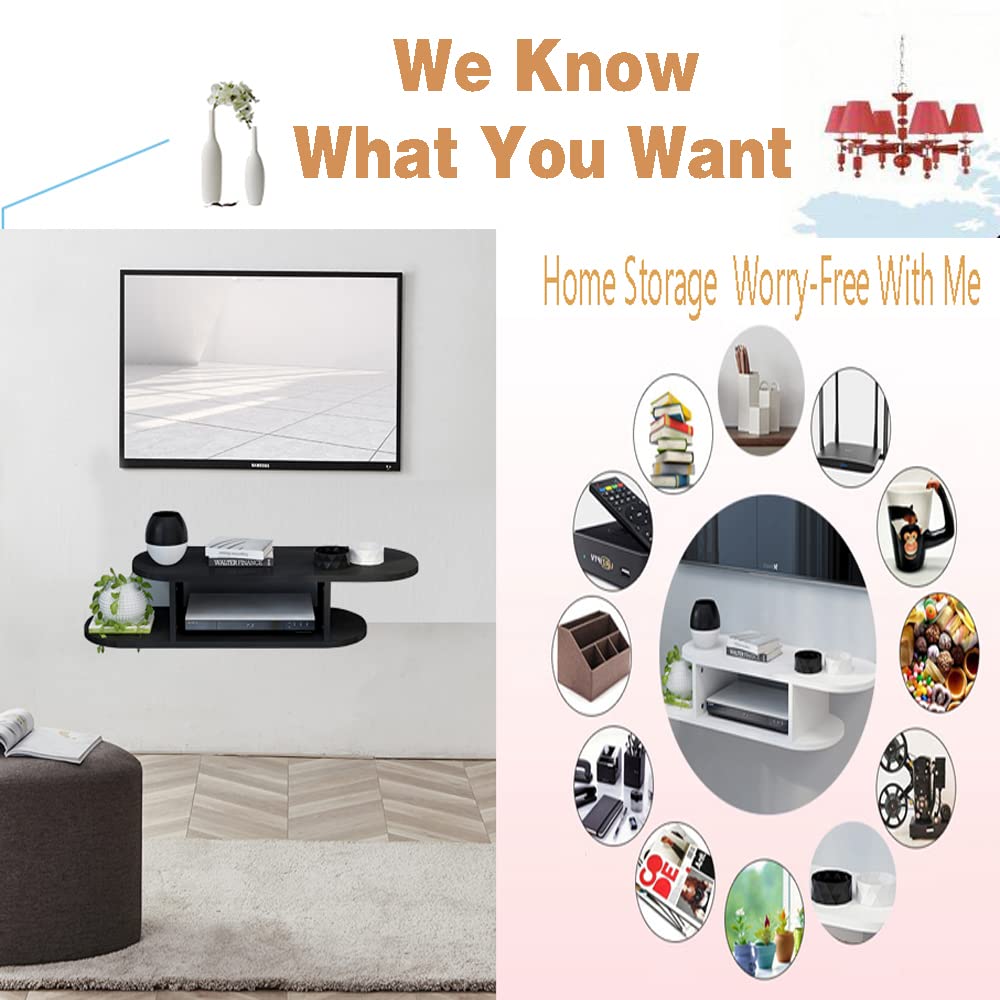 BiJun Floating TV Stand Wall Mounted for TVs up to 55”(White)