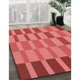thumbnail image 2 of Ahgly Company Indoor Round Patterned Ferrari Red Area Rugs, 4' Round, 2 of 6