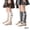 White + Gray, variant on Esaierr 2 Pairs Kids Toddler Girls Knee High Socks Baby Cute Rabbit Thigh High Socks Solid Color Mid-Calf Socks Calf Compression Socks 3-12 Years