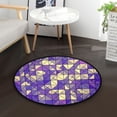 thumbnail image 5 of Purple Abstract Pattern Memory Foam Bath Mat 36" Absorbent Rug with Non Slip Base and 4 Bonus Pads, 5 of 6