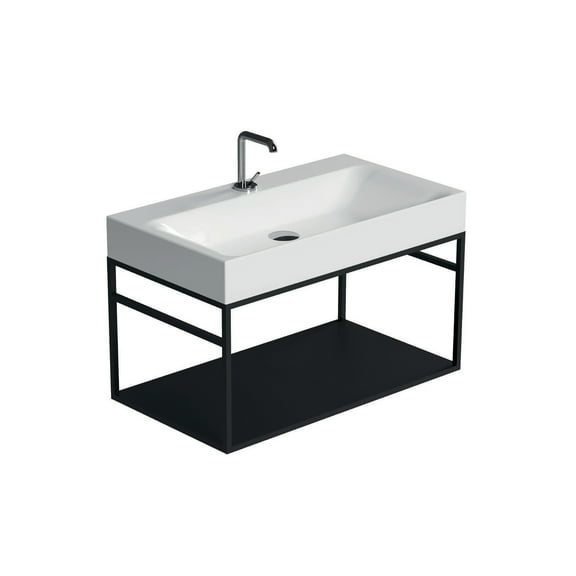 Ws Bath Collections Cento 3533 9250.31 Cento 31-1/2" Rectangular Brass And Ceramic Console