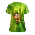thumbnail image 4 of felwors Womens Scrubs Plus Size St Patricks Day Shirts Shamrock Printed V Neck Short Sleeve Nursing Tops Pocket Nurse Uniform (Green, L), 4 of 7