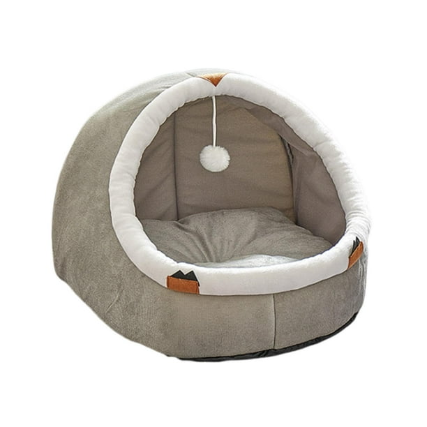 Cama para gatos de interior, cueva para mascotas, casa para animales, semicerrada, cómoda y acogedora, cueva para gatos de interior, sofá cama tipo , L
