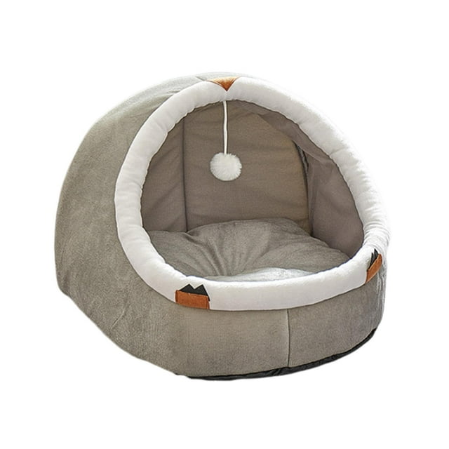 Cama para gatos de interior, cueva para mascotas, casa para animales, semicerrada, cómoda y acogedora, cueva para gatos de interior, sofá cama tipo , L