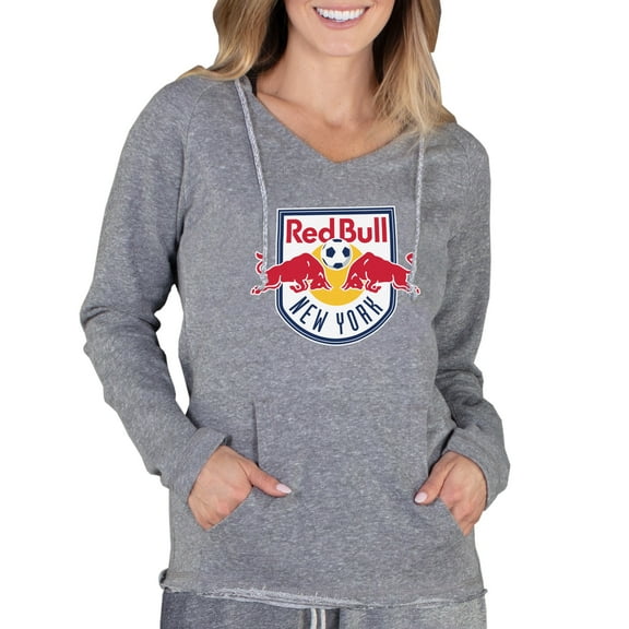Women's Concepts Sport Gray New York Red Bulls Mainstream Terry Pullover Hoodie