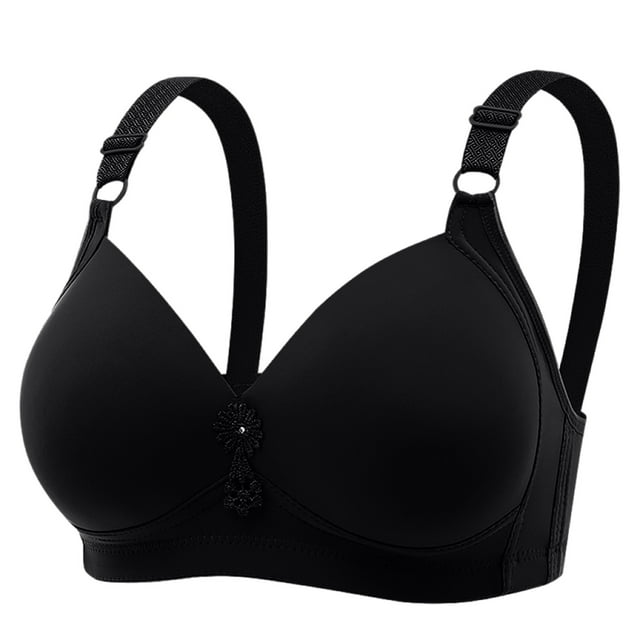 Padded Sports Bra Women Full-Coverage Bra Feature V-Neck Soft Bra Style W-252 Black 85
