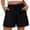 Black, variant on Cotton Linen Shorts for Women Summer Casual Soft Lightweight Elastic Waist Wide Leg Loose Beach Shorts with Pockets