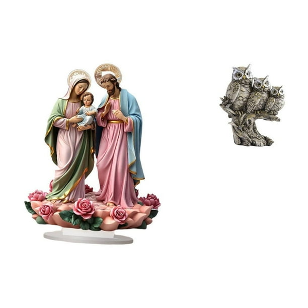 Figura de búho acrílico para decoración de escritorio, letrero de mesa, artesanía de animales artificiales, estatua en miniatura de resina, patrón ele