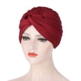 thumbnail image 3 of Women Fashion Solid Lightweight India Hat Muslim Ruffle Beanie Turban Wrap Cap, 3 of 9