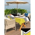 thumbnail image 5 of Outdoor Tablecloth with Umbrella Hole for Patio/Picnic/Party/Camping, Abstract Yellow Black Waterproof Table Cloth Rectangle Table Cover Washable, Modern Geometric Color Blocks (54"x 80"), 5 of 8