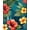 Teal Blue, Pattern 1, variant on ODIKA 5'x7' Tropical Hibiscus Surfboard Artwork Area Blue Washable Rug Non-Slip, Low Pile, Stain Resistant for Guest Room, Lounge, Apartment