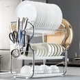 thumbnail image 6 of Htovila Multi-functional 3-Tier Dish Rack Kitchen Supplies Storage Rack Draining Rack with Chopsticks/Knives/Cutting Board Holder Drainboard, 6 of 7