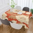 thumbnail image 3 of WOBOGO White Flowers Orange Pattern Square Tablecloth 54×54in Polyester Fabric Tablecloth Washable Dust Resistant Wrinkle Resistant, 3 of 9