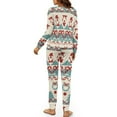 thumbnail image 3 of Yuyamidu Wreaths Pajama Set of 2 Pieces Christmas Women's Long Sleeve Sweatshirt and Sweatpants with Pockets Santa Sleepwear Vacation Sport Jogger Longewear Size M, 3 of 7