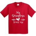 thumbnail image 3 of Inktastic My Grandma Loves Me Heart Grandchild Youth T-Shirt, 3 of 5