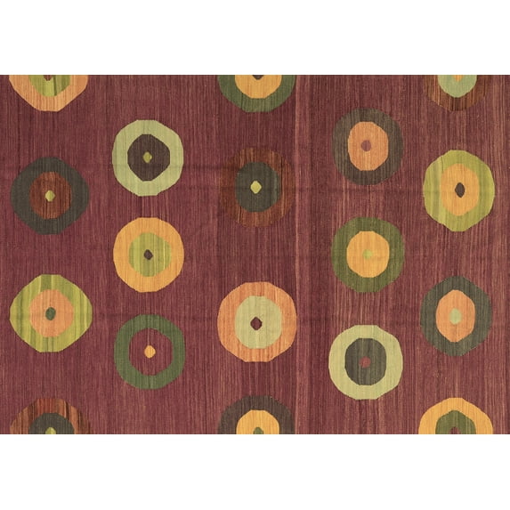 Ahgly Company Indoor Rectangle Abstract Brown Contemporary Area Rugs, 7' x 10'