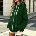 thumbnail image 7 of WIZUTIZ Women's Zip Up Hoodie Jacket Double Pockets Solid Color Long Sleeve Winter Casual, 7 of 7
