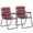 Red, variant on Topbuy Set of 2 Webbed Lawn Chairs, Outdoor Patio Folding Chairs w/ Heavy-Duty Metal Frame Lightweight Portable Web Camping Chairs Brown