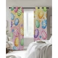 thumbnail image 4 of Easter Colorful Eggs Kitchen Curtains White Daisy Spring Flowers Cafe Short Curtains for Bathroom Blackout Window Curtain Grommet Small Window Treatment Tier Drapes for Bedroom Living Room 42"x45"x2, 4 of 9