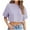 Purple, variant on Women Crop T-Shirts Half Sleeve Drop Shoulder Round Neck Cropped Tops Casual Summer Solid Color Basic Tees