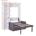 thumbnail image 2 of Harper & Bright Designs Twin Size Murphy Bed with Sofa, Wall Bed with Cushion, Murphy Bed with Shelves for Bedroom Guestroom Small Room, White, 2 of 15