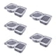 thumbnail image 1 of Recipientes para condimentos de doble compartimento con tapa, recipientes desechables para refrigerios de 2 compartimentos, vasos para porciones, recipientes de plástico reutilizables para, 1 of 6