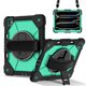 thumbnail image 1 of Funda Resistente a Golpes para iPad Pro 11 2025 / 2024, Funda Protectora de Silicona Anti-caída + Capa de PC con Asa Giratoria de 360°, Soporte, Correa para el Hombro, Verde, 1 of 8