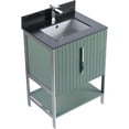 thumbnail image 2 of Fine Fixtures Serenity 24 in. W x 18 in. D x 33.5 in. H Bathroom Vanity in Mint Green with Black Sintered Stone Top in White with Chrome Hardware, 2 of 4