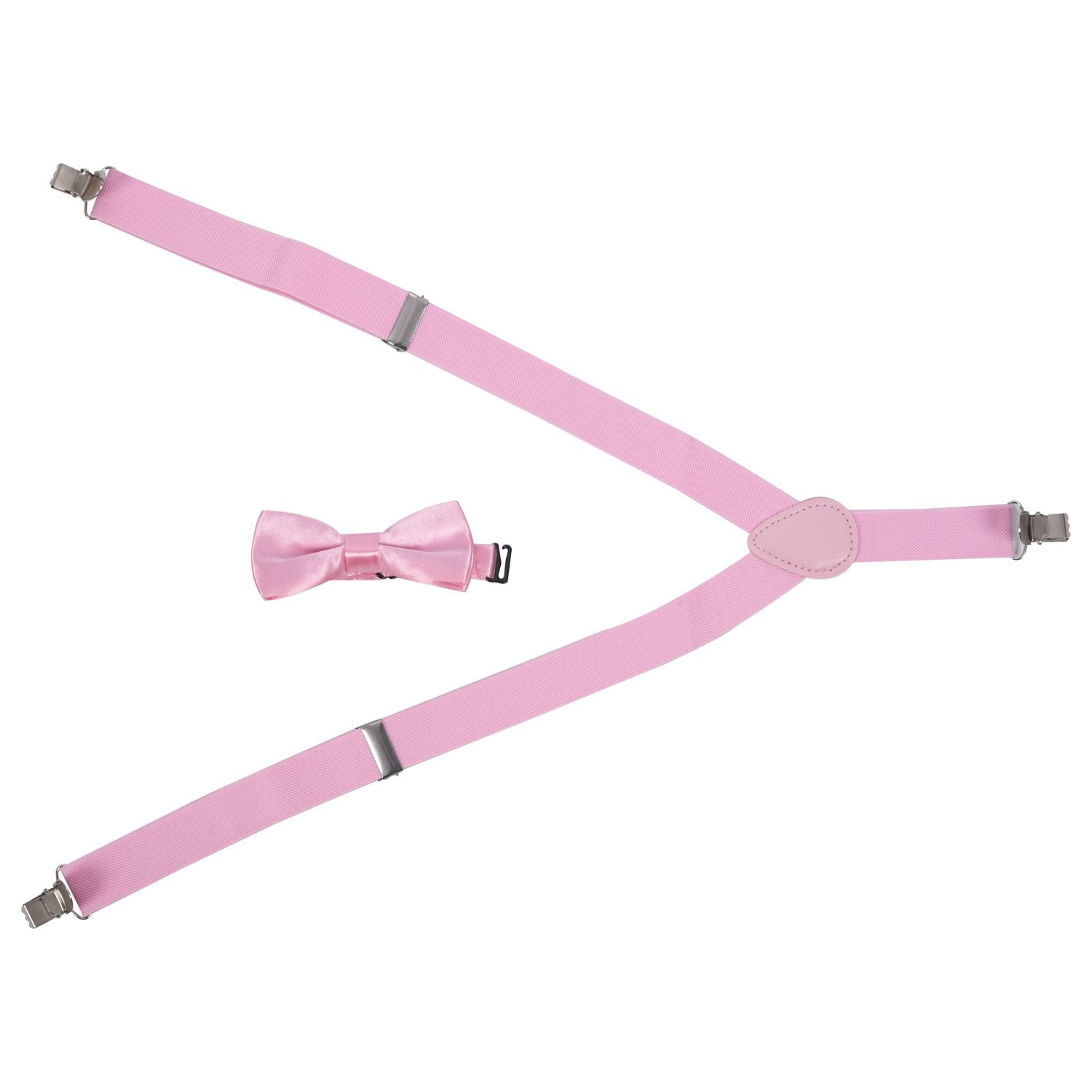 Solid Hot Pink  Adjustable Bowtie & HOT Pink Adjustable Suspenders Combo-New! 